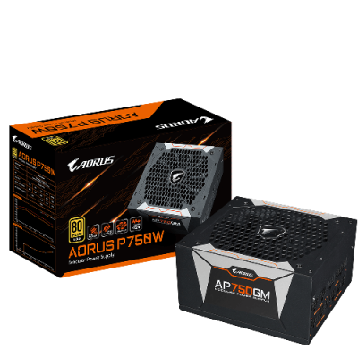 GP-AP750GM Aorus P750W 750W 135mm Smart Fan 80 PLUS Gold Fully Modular ATX Power Supply